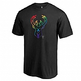 Men's Milwaukee Bucks Fanatics Branded Black Team Pride T-Shirt FengYun,baseball caps,new era cap wholesale,wholesale hats